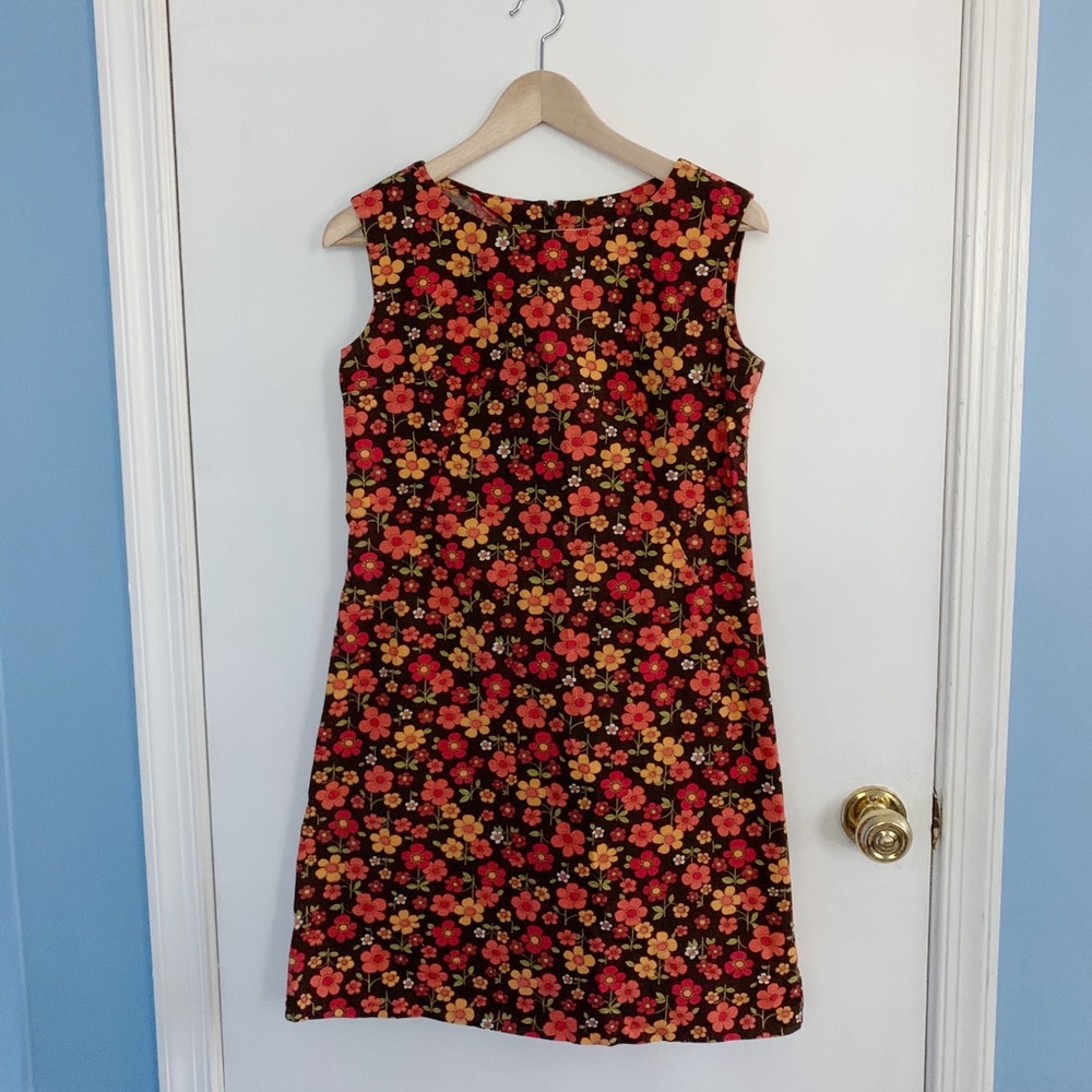 Vintage Fall/Autumn Floral Mod Sheath Dress